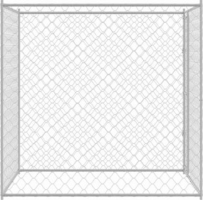 vidaXL Κλουβί σκύλου Ασημί 200 x 200 x 200 cm Επικαλυμμένος Χάλυβας