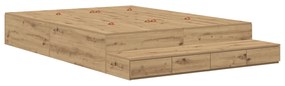 vidaXL Κρεβάτι αποθήκευσης  Artisan Oak 140x190 εκ.
