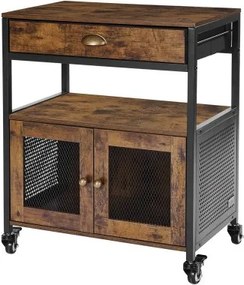 VEVOR Coffee Bar Cabinet 4-Tier Movable Coffee Bar Table with Wheels &amp; Mesh Door