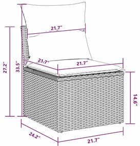 vidaXL Σετ Καναπέ Κήπου 10 pcs Μαύρο συνθετικό ρατάν