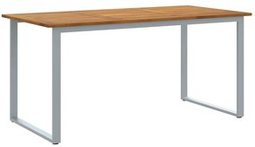 vidaXL Σέτ φαγητού για κήπο 5 pcs Γκρι και καφέ 160 x 80 x 75 cm