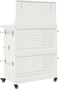 vidaXL Καρότσι εργαλείων Λευκό 65 x 35 x 111 εκ Ψυχρής έλασης χάλυβας