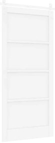 vidaXL Συρόμενη Πόρτα Λευκό 93 x 202 cm Μασίφ ξύλο πεύκου και χάλυβας