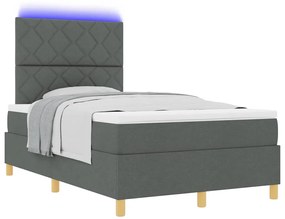 vidaXL Κρεβάτι με ελατήρια με στρώμα Σκούρο γκρι 120 x 190 cm ύφασμα