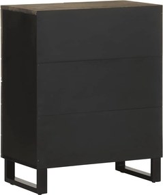 vidaXL Μπουφές Μαύρο 60x33x75 cm Μασίφ Ξύλο Μάνγκο
