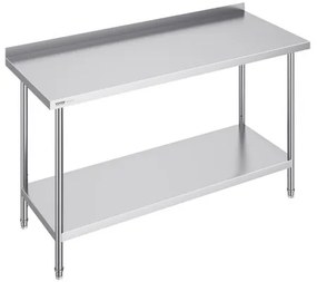 VEVOR Stainless Steel Work Table Commercial Kitchen Work Food Prep Table 24"x60"