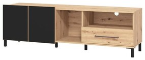 Έπιπλο Τηλεόρασης Coimbra 160 Artisan Oak - Μαύρο 160x41x50 εκ.