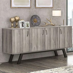 Μπουφές Νο2 180x44,5x85cm Ash Melamine, Metal