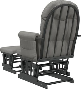 vidaXL Πολυθρόνα Relax Ανοιχτό Γκρι Υφασμάτινη με Σκαμπό