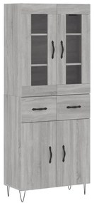 vidaXL Ντουλάπι Γκρι Sonoma 69,5 x 34 x 180 εκ. Επεξεργασμένο Ξύλο
