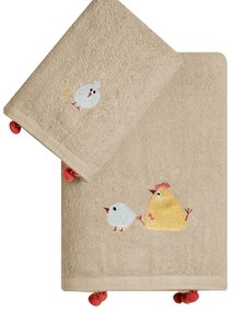 Πετσέτες Παιδικές Kota (Σετ 2τμχ) Beige Kentia Σετ Πετσέτες 70x125cm 100% Βαμβάκι
