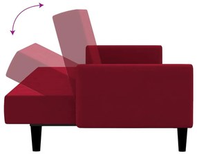 Καναπές Κρεβάτι Διθέσιος Μπορντό Βελούδινος - Κόκκινο