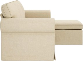 vidaXL Καναπές Κρεμ 215 x 138 x 80 εκ ύφασμα
