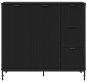 vidaXL Πλαϊνό γραφείο Μαύρο 89.5 x 33 x 82 εκ. Επεξεργασμένο ξύλο