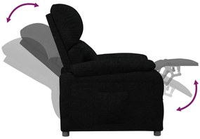 vidaXL Πολυθρόνα Ανακλινόμενη Μαύρη Υφασμάτινη