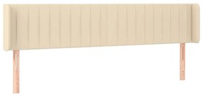 vidaXL Κεφαλάρι Κρεβατιού LED Κρεμ 183x16x78/88 εκ. Υφασμάτινο