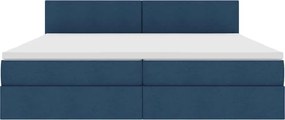 vidaXL LED Κρεβάτι αποθήκευσης με στρώμα Μπλε 200 x 200 cm Ύφασμα