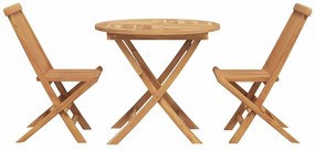 vidaXL Σέτ φαγητού για κήπο 3 pcs Καφέ Στερεό Ξύλο Ακακίας