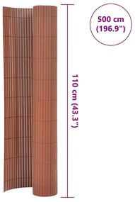vidaXL Περίφραξη Κήπου Διπλής Όψης Καφέ 110 x 500 εκ.