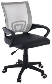BF2101-P Πολυθρόνα Γραφείου χωρίς Ανάκλιση Mesh Γκρι - Μαύρο Pu 57x53x90/100cm ΕΟ254,1PC