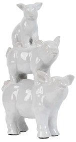 Artekko Little Pigs Λευκό Επιτραπέζιο Διακοσμητικό Πορσελάνης (23x10x33)