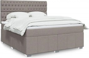 vidaXL Κρεβάτι Boxspring με Στρώμα Taupe 180x200 εκ. Υφασμάτινο