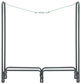 vidaXL Ράφι Καυσόξυλων Ανθρακί 120 x 35 x 120 εκ. Ατσάλινο
