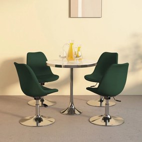 Καρέκλες Τραπεζαρίας Περιστρ. 4 τεμ. Σκούρο Πράσινο Υφασμάτινες - Πράσινο