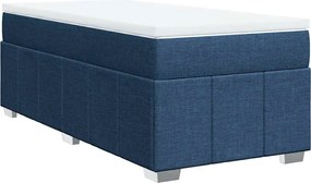 vidaXL Κρεβάτι Boxspring με Στρώμα Μπλε 100 x 200 εκ. Υφασμάτινο