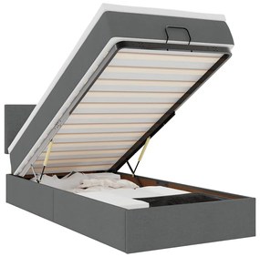 Οθωμανικό κρεβάτι με στρώμα Σκούρο γκρι 80x200cm ύφασμα 3311332