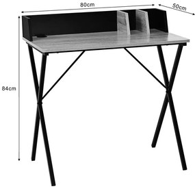 Γραφείο Zervan σε Oak με Μαύρο Μεταλλικό Πόδι 80x50x84 εκ. 80x50x84 εκ.