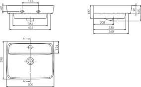 Cerastyle Duru 035200 45x35 - Νιπτήρας μπάνιου