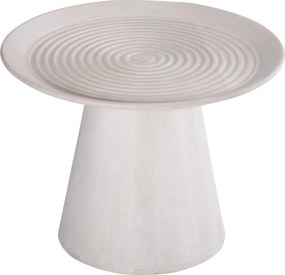 ΤΡΑΠΕΖΙ ΣΑΛΟΝΙΟΥ ΣΤΡΟΓΓΥΛΟ ROSS HM9709 ΜΑΣΙΦ ΞΥΛΟ MANGO-ΛΕΥΚΟ Φ60x45Υεκ.