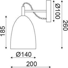 Απλίκα Τοίχου Aca V370981WGB Grey