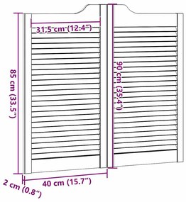 Ανοιγόμενες πόρτες Louvred Design 2 ζευγών Λευκό 90x80 cm - Λευκό