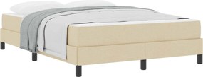 vidaXL Κρεβάτι με ελατήρια Κρεμ 160 x 200 cm ύφασμα