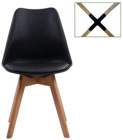 Καρέκλα Martin ΕΜ136,20 Black 49x54x82cm Σετ 4τμχ Wood, Polypropylene