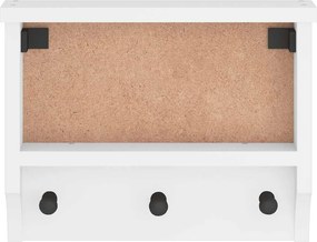 vidaXL Επίτοιχη κρεμάστρα παλτών SANDNES Λευκό 45x12x35 εκ. Πεύκο ξύλο