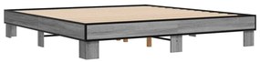 vidaXL Πλαίσιο Κρεβατιού Γκρι Sonoma 180x200 εκ. Επεξ. Ξύλο &amp; Μέταλλο