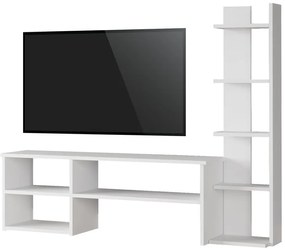 Σύνθετο σαλονιού Perla pakoworld σε λευκή απόχρωση 120x29.5x41,8εκ