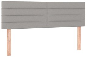 vidaXL Κρεβάτι Boxspring με Στρώμα &amp; LED Αν.Γκρι 140x190εκ. Υφασμάτινο