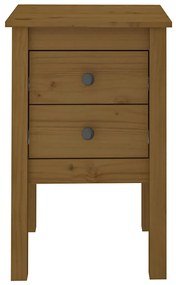 vidaXL Κομοδίνο Καφέ Μελί 40x35x61,5 εκ. από Μασίφ Ξύλο Πεύκου