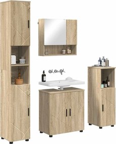 vidaXL Σετ Επίπλων Μπάνιου 4 τμχ. Δρύς Sonoma 61 x 35 x 64 εκ.