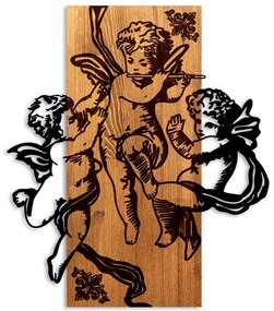 Διακοσμητικό Τοίχου Eros Team 899SKL2704 49x3x58cm Walnut-Black Wallity Metal,Wood