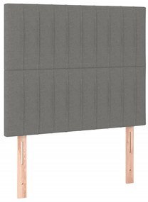 vidaXL Κρεβάτι Boxspring με Στρώμα &amp; LED Σκ.Γκρι 80x200 εκ. Υφασμάτινο