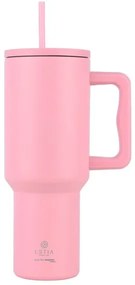 Estia Θερμός Ποτήρι Straw Tumbler XL 1200ml Save The Aegean Blossom Rose 01-32210