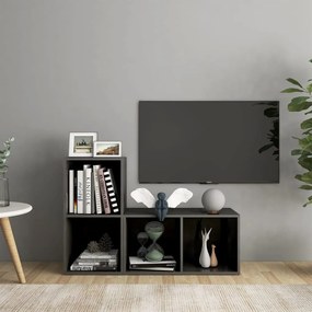 Έπιπλα Τηλεόρασης 2 τεμ. Γυαλ. Γκρι 72x35x36,5 εκ. Επεξ. Ξύλο