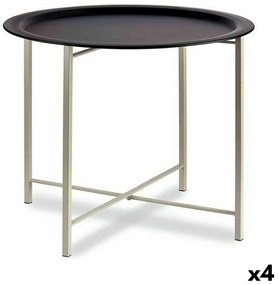 Βοηθητικό Τραπέζι Λευκό Μαύρο Μέταλλο 62 x 48,5 x 62 cm (4 Μονάδες)