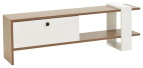 Intrahome Έπιπλο τηλεόρασης Salon Intrahome χρώμα καρυδί-λευκό 120x25x37εκ | SKU: INTRAPA-231111407