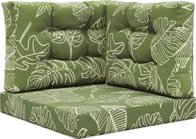 vidaXL Μαξιλάρι Καναπέ Εξωτερικού Χώρου 3 pcs Σχέδιο Φύλλου